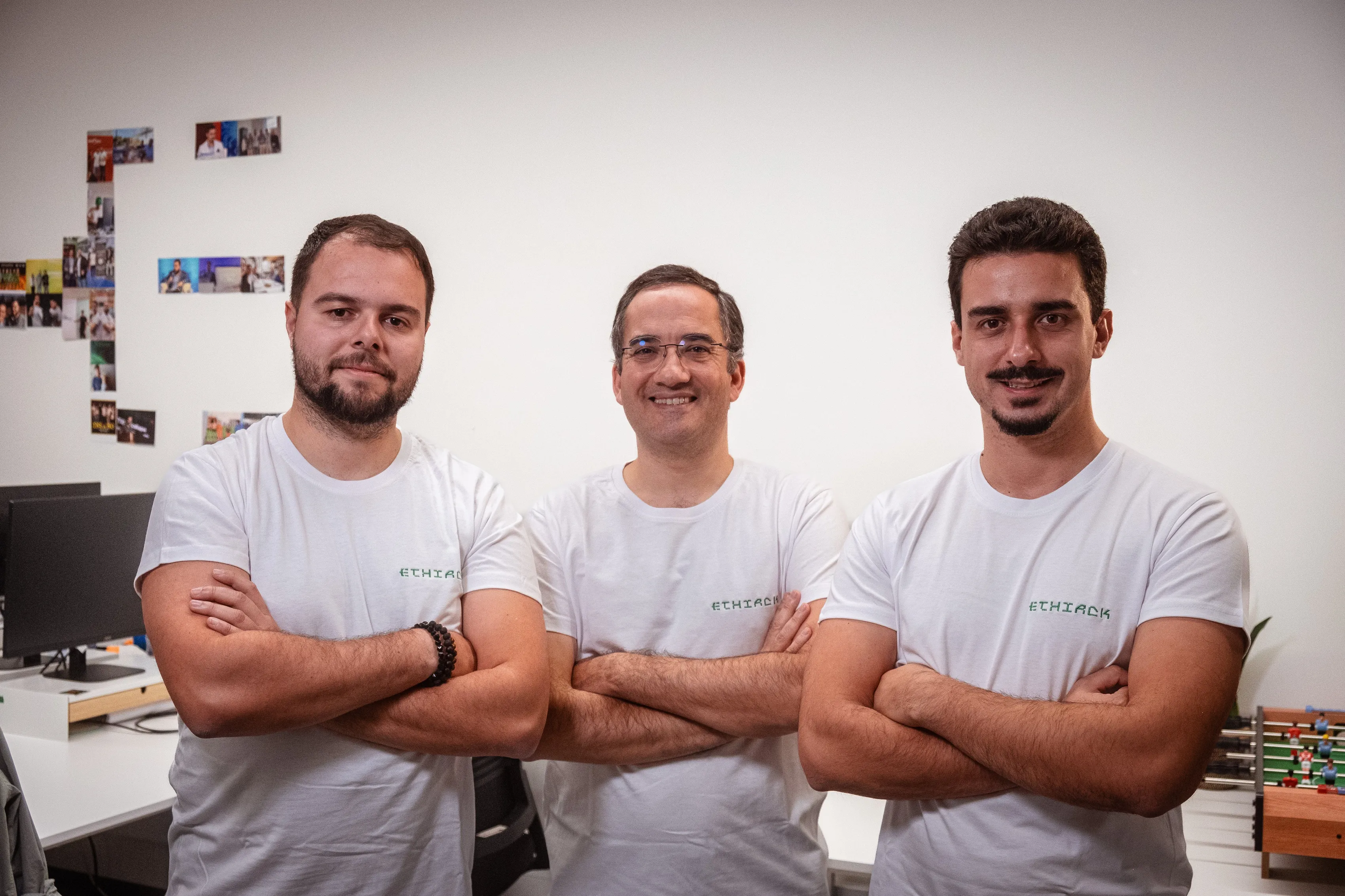 Ethiack co-founders: André Baptista (CTO), Vítor Pinho (CCSO) and Jorge Monteiro (CEO)