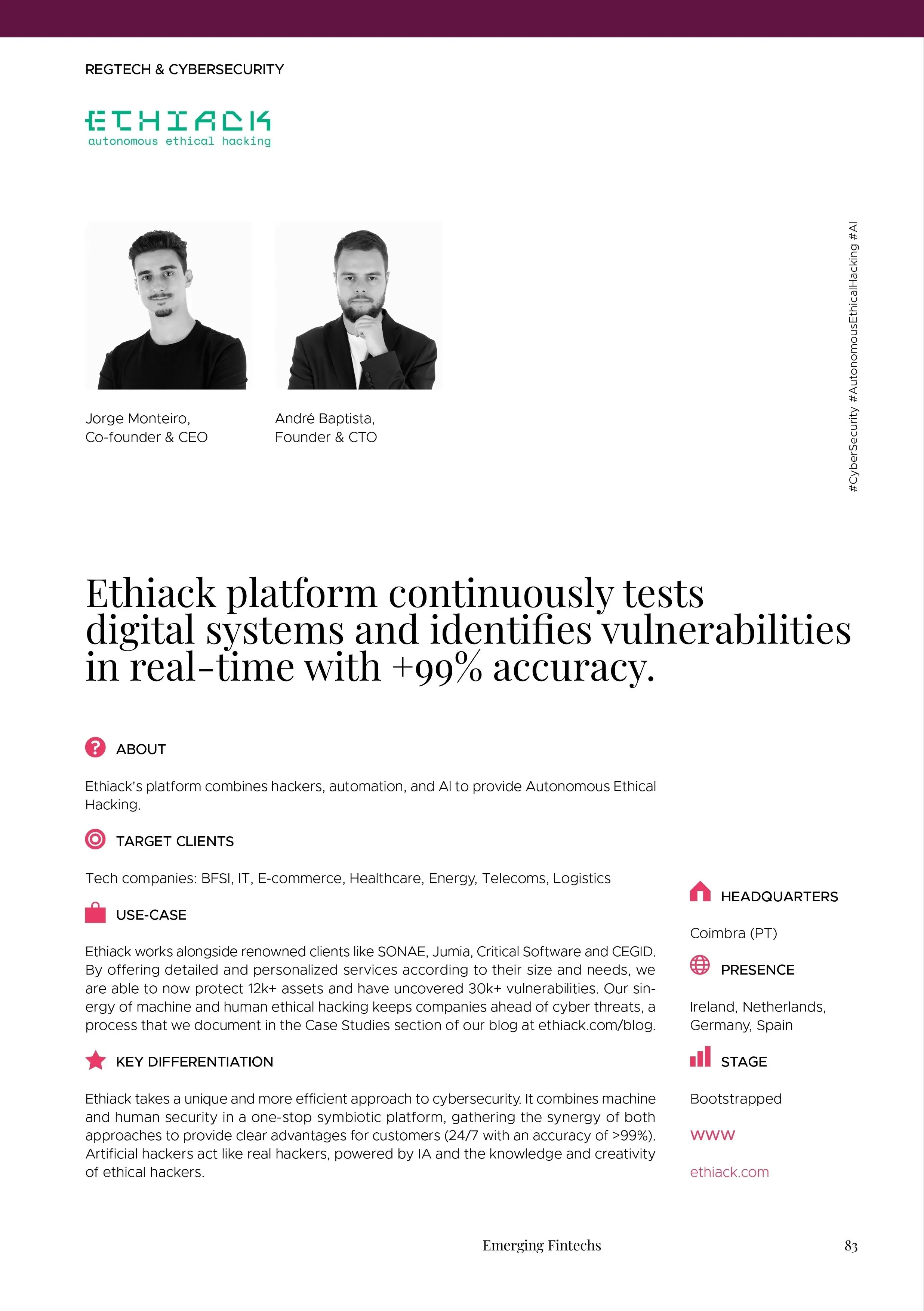 Ethiack Profile on the Portugal Fintech Report